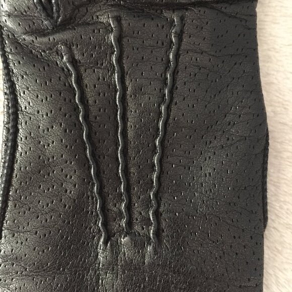 Black leather gloves sz 6.5 - Picture 4 of 9